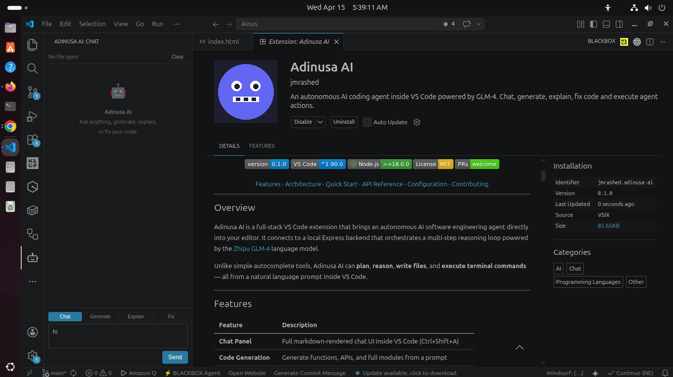 Adinusa AI demo screenshot